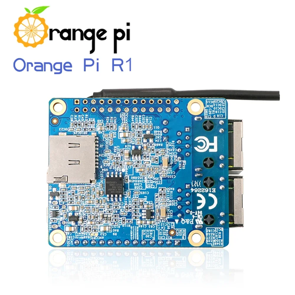 Orange Pi R1 Development board 512MB H3 Quad Core Cortex-A7 Open-Source Board, Support Dual network ports onboard Wifi