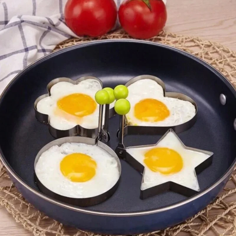 1/2/3/4/5Pcs Stainless Steel Heart-Shaped Egg Ring Kitchen Tool Small Size Fried Egg Manual Mold Baking Tool