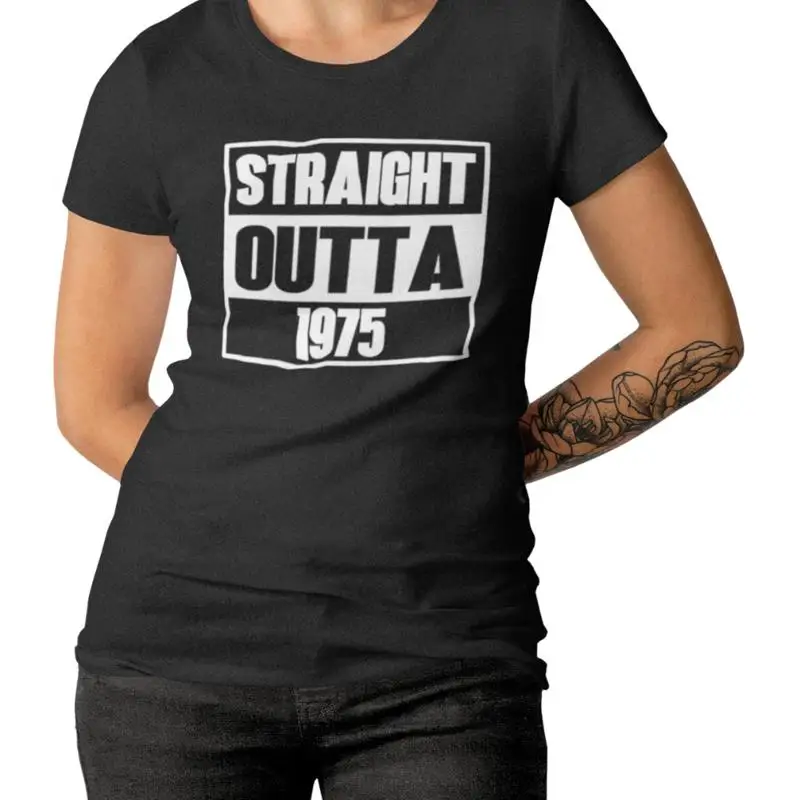 Womens Straight Outta 1975 T Shirt Vintage 50th Birthday Retro