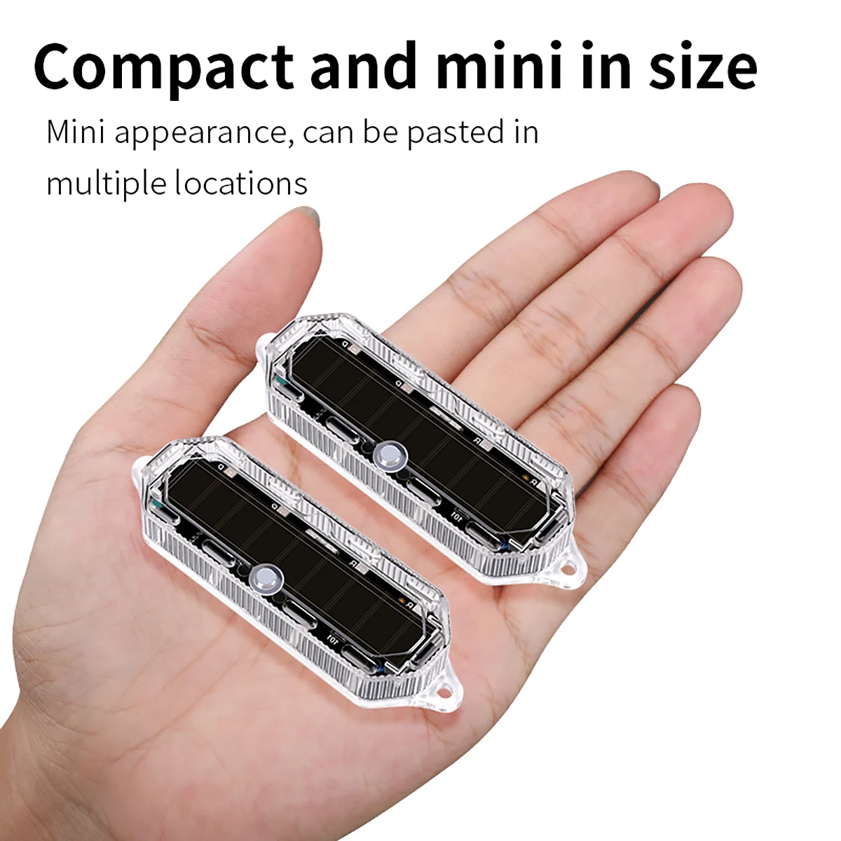 Lumière centrale de chargement solaire pour voiture, Vibration, conduite de nuit, Anti-Collision, moto, véhicule électrique, voyant d'avertissement clignotant