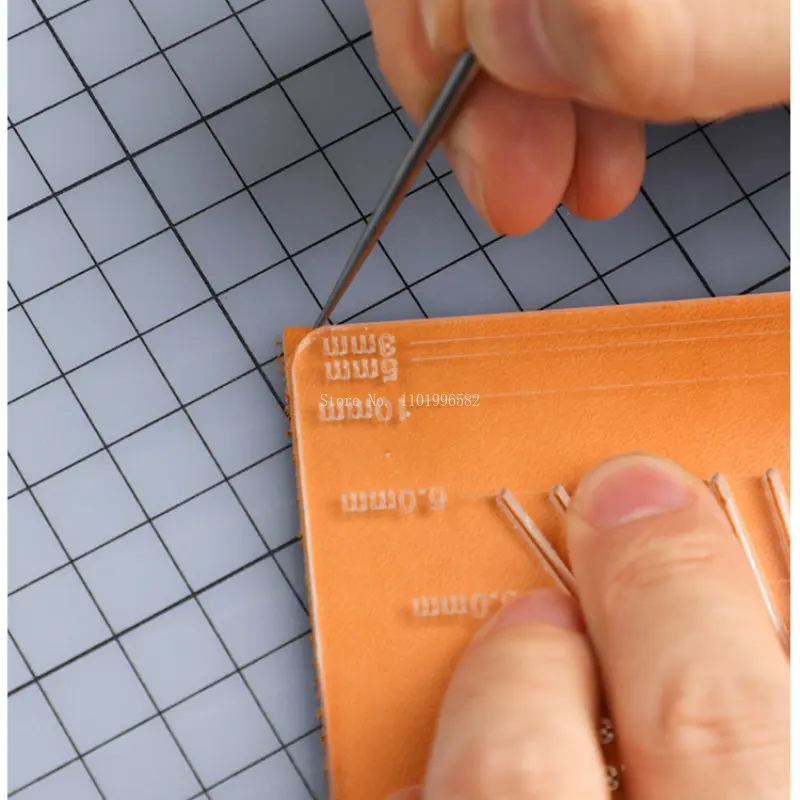 Leather Cutting Hole Position Adjustment Ruler Acrylic Transparent Spacing Ruler Homemade Handmade Leather Goods Positioning Aid