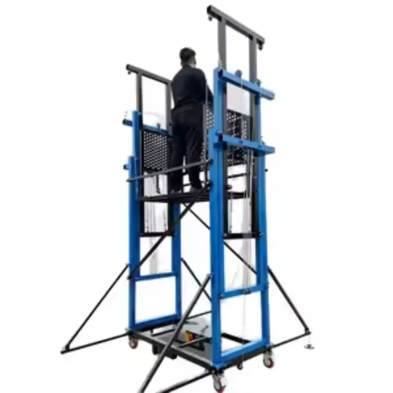 Elektrische mobiele steigerlift met afstandsbediening 500 kg draagvermogen 8 m werkhoogte opvouwbaar platform voor de bouw
