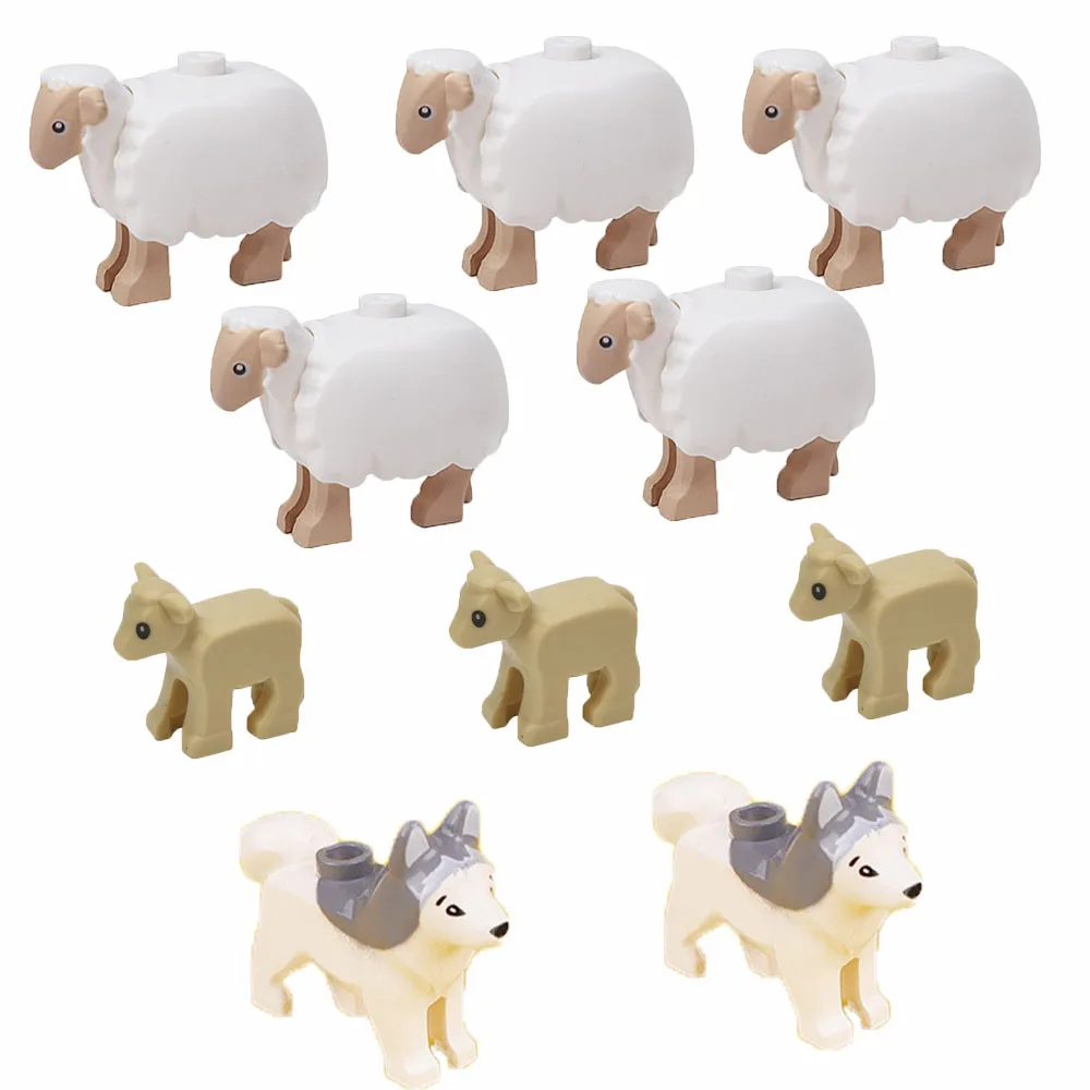 Boerderij & Wilde Dieren Bouwstenenset - Realistische geit-, schapen- en wolffiguren - Educatief speelgoed