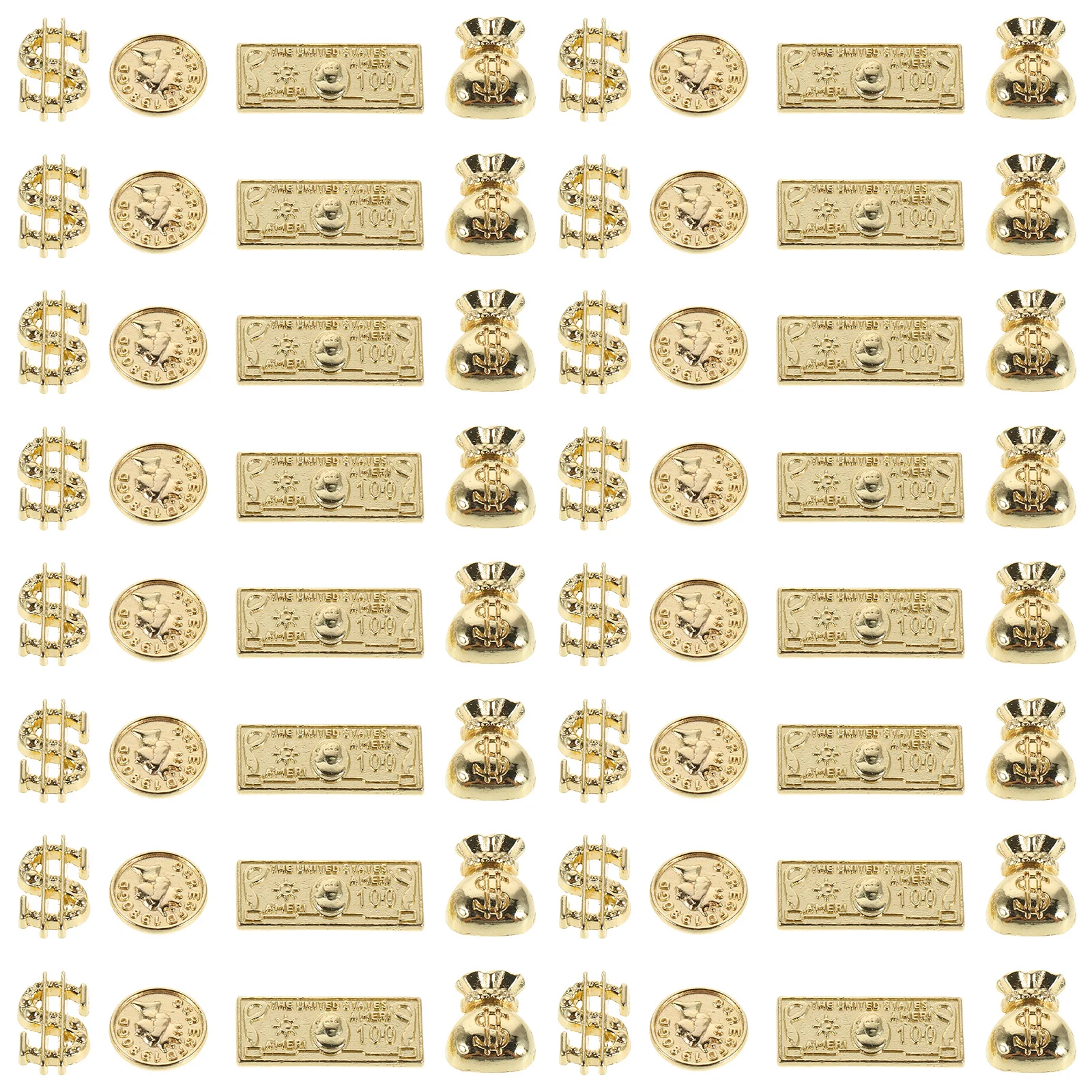 200 pçs jóias de unhas mix dinheiro decoração para unhas liga encantos strass gemas e encantos para salão manicure design