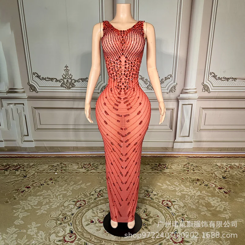 2025Sexy Backless Temperament Dress Company Annual Meeting Women's Group Singing Clothes Beauty Pageant Lady Performance Clothes