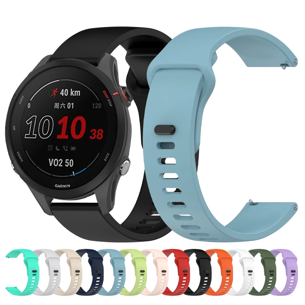 Correa de silicona de 20mm y 22mm para Garmin Forerunner 165 265 255 145 Band Vivoactive 5 4/Venu 3 2 pulsera de reloj inteligente Correa