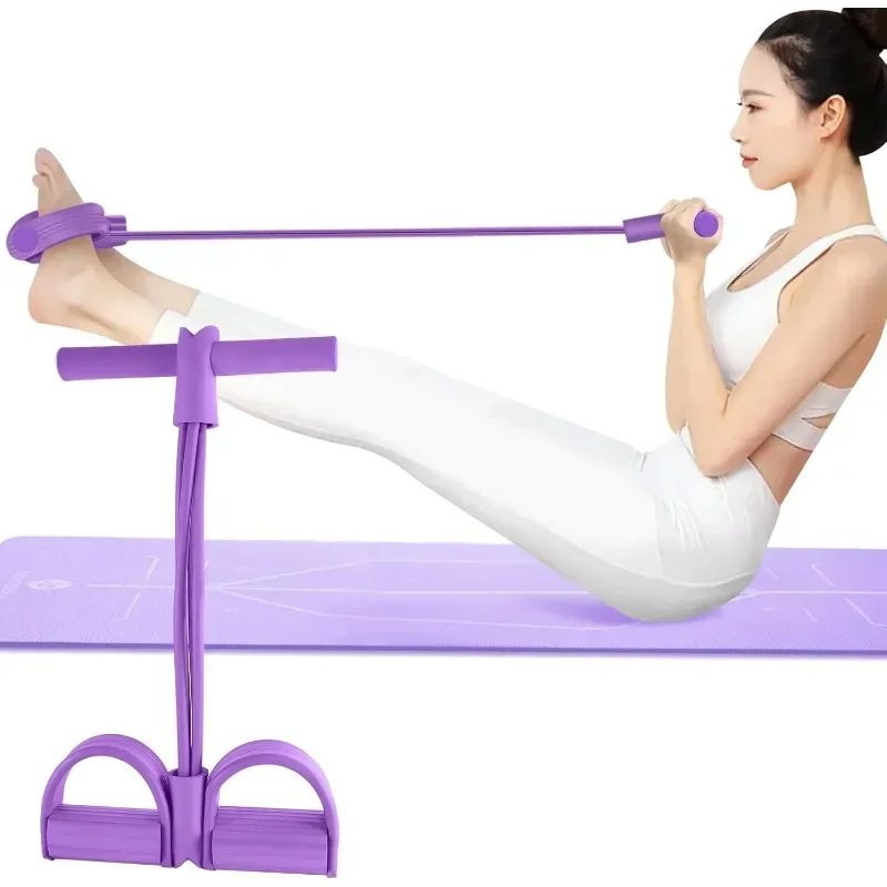 4/6-Tube Tensioner Yoga Resistance Band Multi-Functional Fitness Abdominal Strengthening Elastic Band for Sit-Up Exercise