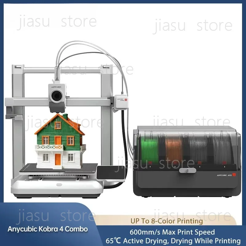ANYCUBIC Kobra 4 Combo FDM MultiColor 3D Printer Print in 4 to 8 Color Max 600mm/s Printing Speed APP Control 3D Printer