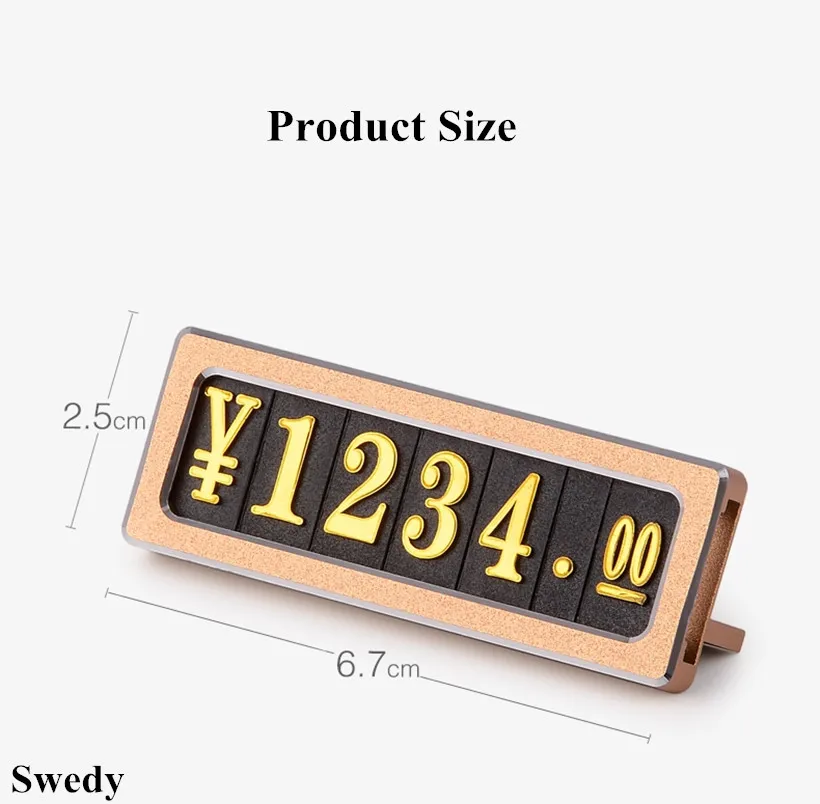 Verstelbare Letters Cube Numbers Met Aluminium Base Prijs Sign Holder Display Stand Plastic Sieraden Prijs Label Tags