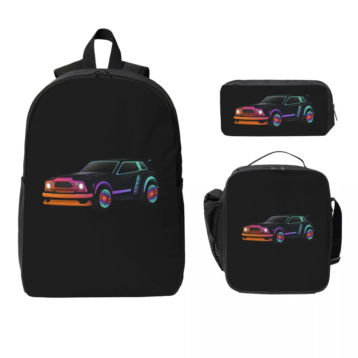 

Rocket League Fennec Backpack Student Boys Girls BookBag School Bag Laptop Shoulder Bags 3ps Insulated Lunch Bag Pencil Case
