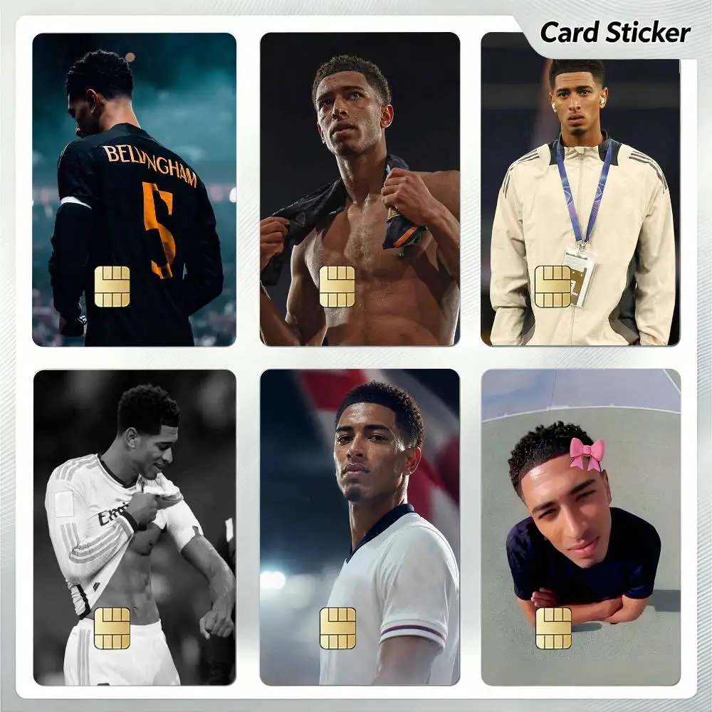 Football J-Jude B-Bellinghams   Decorative Waterproof Film Skin Cover Credit Card Stickers Debit Front Bank Bus Pass