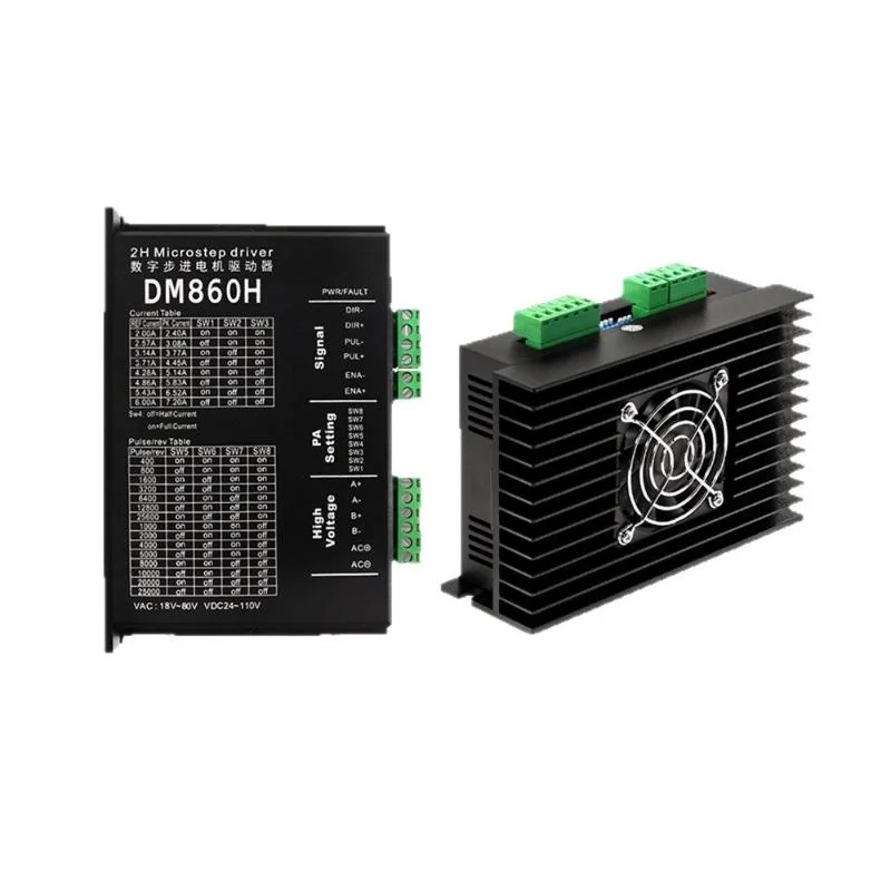 DM860H Stepper Motor Driver With Fan For 57 86 Micro Step Brush Less DC Motor Nema 23 34 3D Printer Parts Accessories