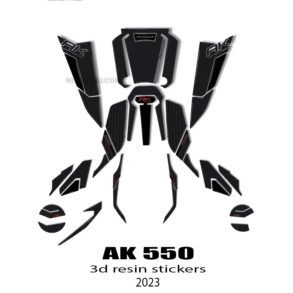 

For Kymco AK550 Premium ak550 motorcycle accessories 3D epoxy sticker protection tank pad kit fuel tank decorative decal 2023