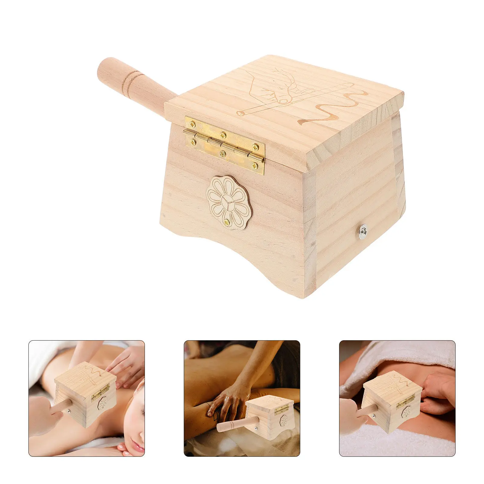 Portable Wooden Moxibustion Box Durable Moxa Burner Traditional Moxa Stick Holder for Body Abdomen Moxibustion Device