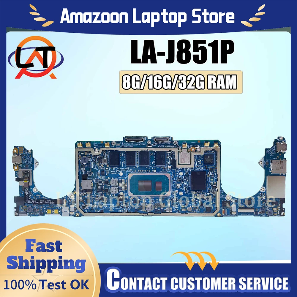 

Материнская плата для Dell XPS 13 9310 FDO30 LA-J851P CN-0NVVG0 0062CR 0NVVG0 i7-1165G7 с оперативной памятью, материнская плата для ноутбука 7390 протестирована