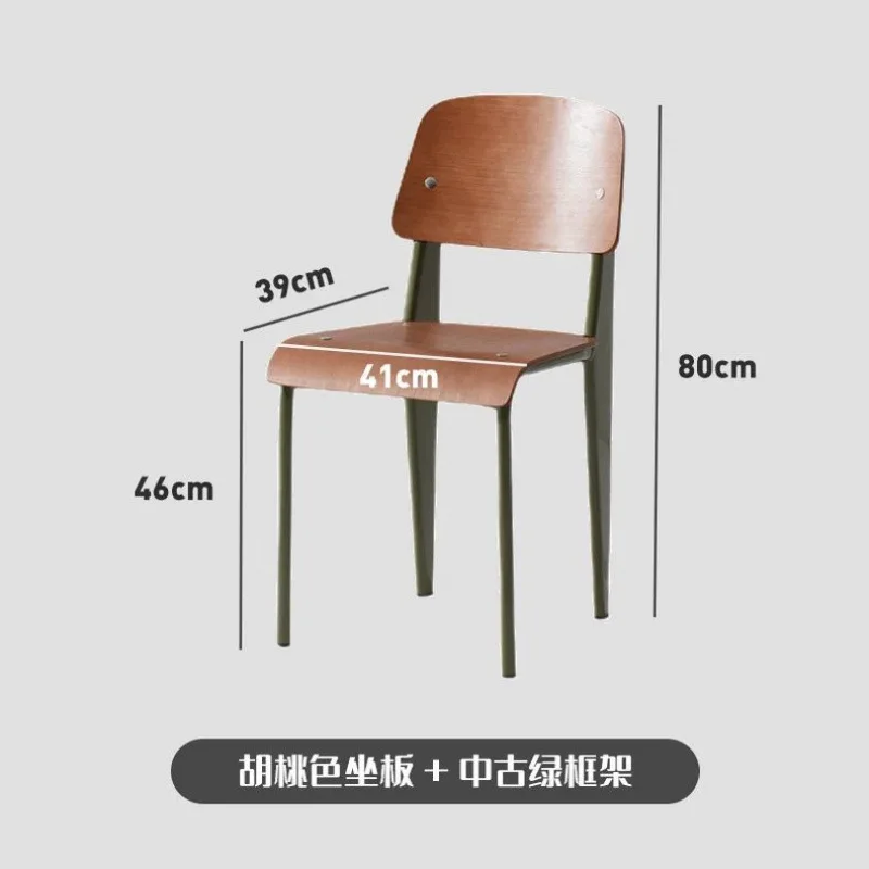 كرسي طعام من العصور الوسطى مصنوع من الخشب الصلب كرسي فيترا لطاولة الطعام الاسكندنافية كرسي مصمم للمنزل بتصميم كريمي عتيق ومسند ظهر #6