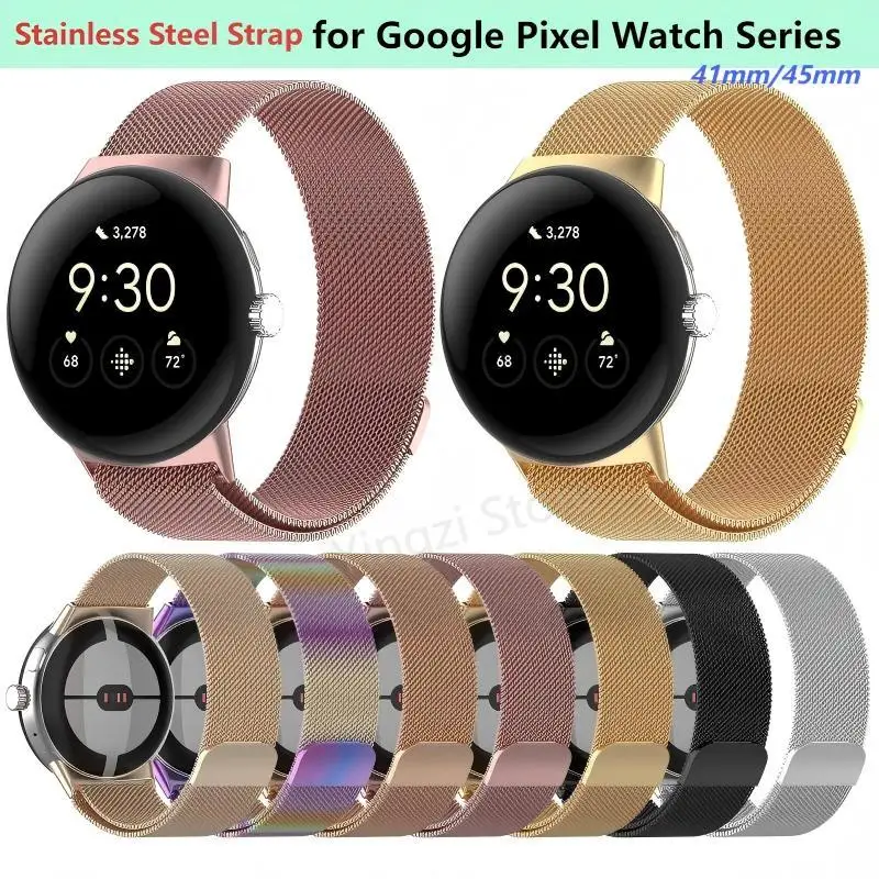 

Stainless Steel Strap for Google Pixel Watch 4 3 41mm 45mm Smart Watch Milanese Wirst Loop Magnetic Bracelet Watch 2 1 Wristband