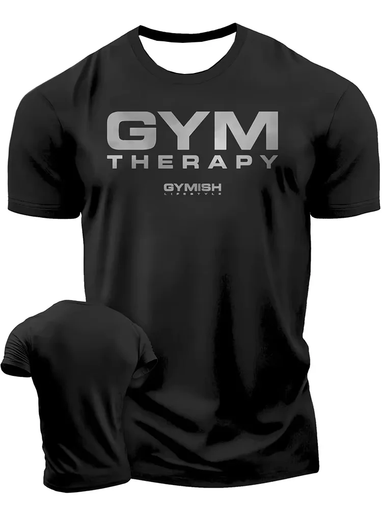 

2025 Fashion Men T Shirt Fitness Exercise Printed T Shirts Casual Sport Tops Summer Quickly Dry Breathable Trendy Brand Tees