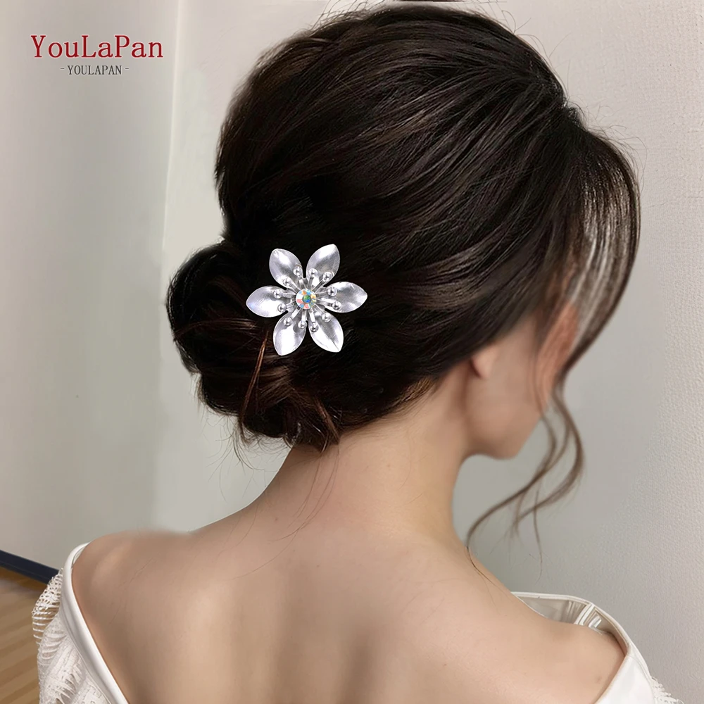 YouLasaupoudrer-Épingles à cheveux fleur pour mariée, fourches à cheveux de mariage, accessoires de banquet pour femmes élégantes, décoration de style de cheveux, pièces de sauna, jardins 771