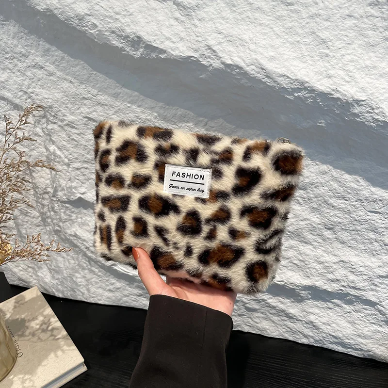 Retro-Make-up-Tasche mit Leopardenmuster für Damen und Mädchen, große Kapazität, Kosmetiktasche, modische Lippenstift-Aufbewahrungstasche, Reise-Kulturbeutel