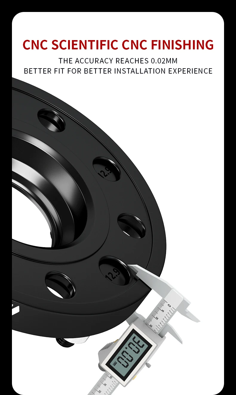 Teeze 2 Stück 5x112 66.6/5x120 72.6 14x1.25 Nabenzentrischer schwarzer geschmiedeter Radabstandhalter für 2010-2025 MINI Countryman 15/20/25/30/35mm – Detail 12
