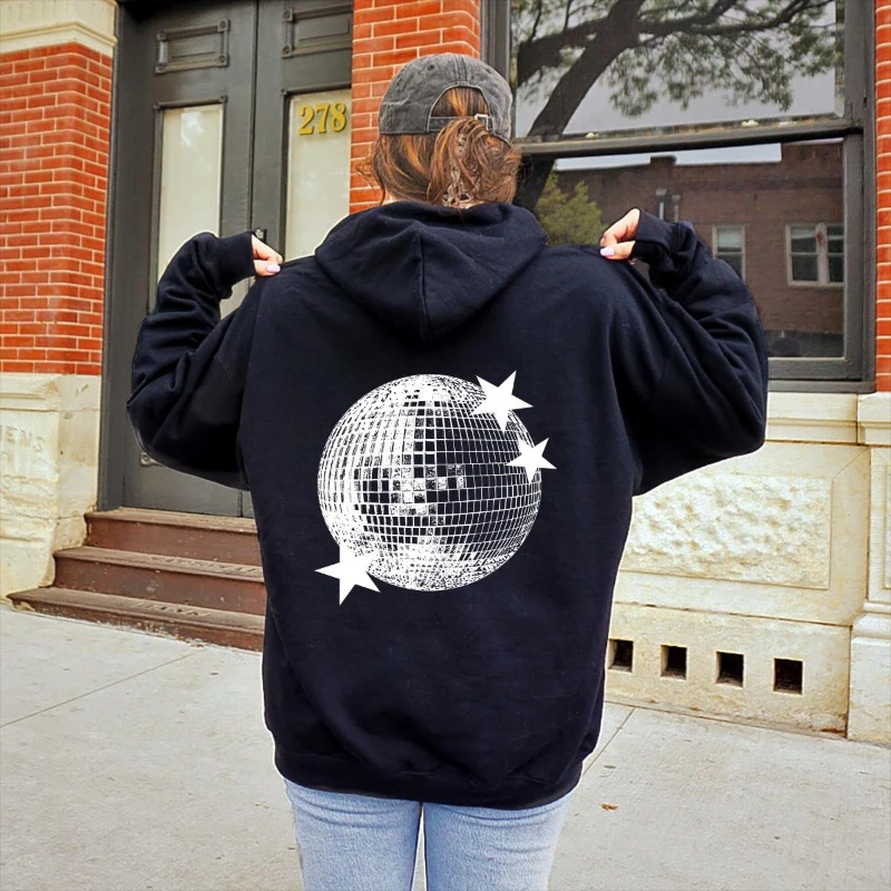 

Disco Ball Hoodie Mirrorball Sweatshirt Y2K Trendy Comfy Shining Stars Pullover Custom Oversized Hoodie Streetwear Gifts for Her