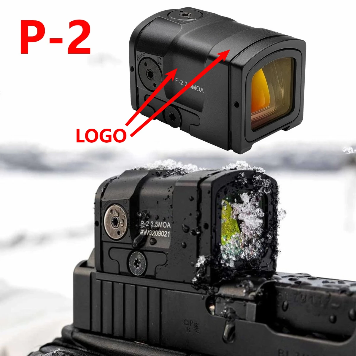 

P-2 Tactical Red Dot Sights Optic Reflex Hunting Sight Holographic Rifle Scope Glock Sight Fully Enclosed Collimator 20mm Rail
