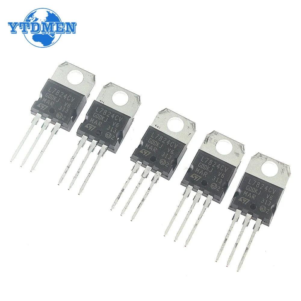 5PCS Regolatore di tensione TO-220 L7806CV L7808CV L7810CV L7815CV L7818CV L7824CV L7905CV L7909CV L7912CV Circuiti integrati IC Kit