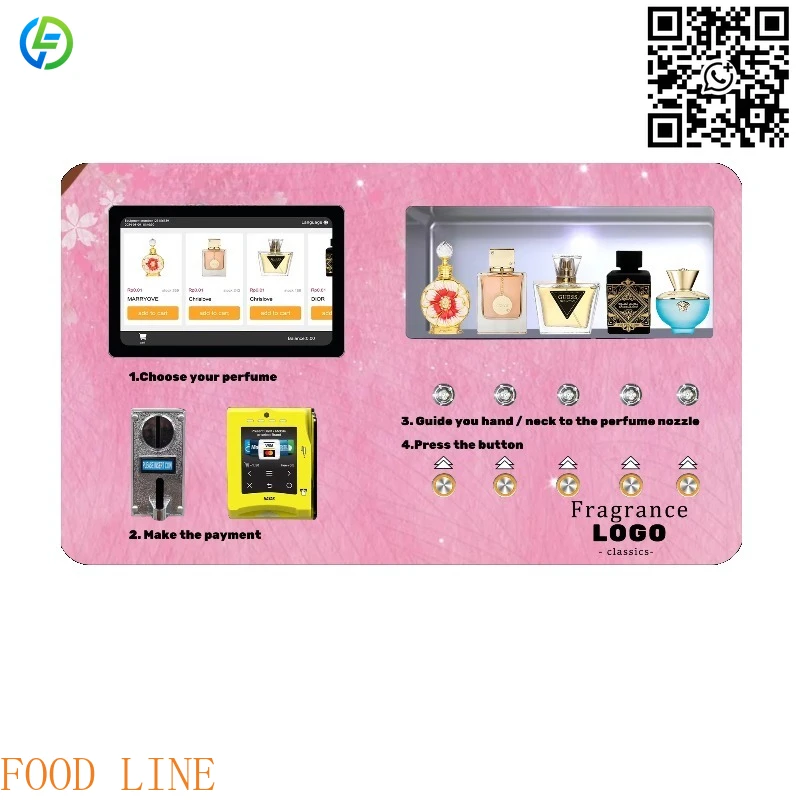 Customized Men's Sale on Coin-operated Automatic Perfume Vending Machine with SDK Smart System Multiple Payment Options