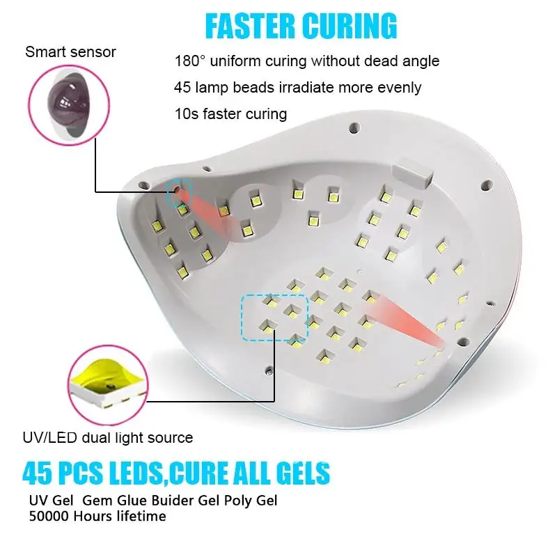 2023 ใหม่โคมไฟเล็บ UV LED เล็บเจลสําหรับโคมไฟแห้งเครื่องเป่าเครื่องมือเครื่องเป่าเล็บเล็บเล็บ Motion ภาษาโปลิชคําเล็บ Sensor