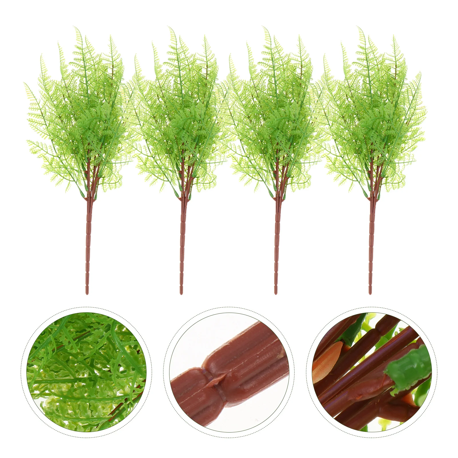 

4Pcs Simulated Greenery Fake Plant Plastic Tree Fern Grass Decorative Greenery Wall Decor Fresh Design Longtime Use