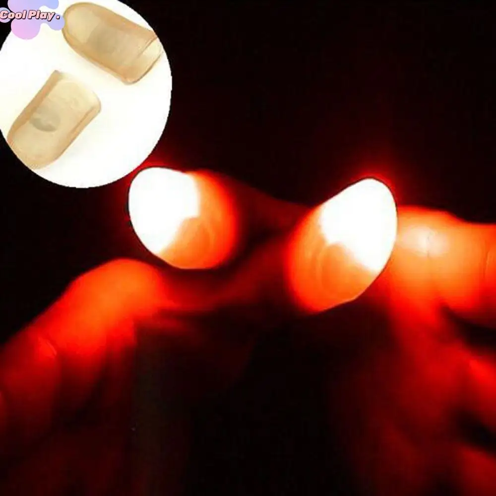 Funny Super Bright 2Pcs Close Up Magic Light Thumbs Fingers Trick Finger Lights