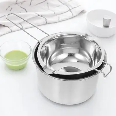 1 Set Double Boiler Pot Stainless Steel Chocolate Melting Wax Cheese Melt Cook Baking Kitchen Utensil Waxing