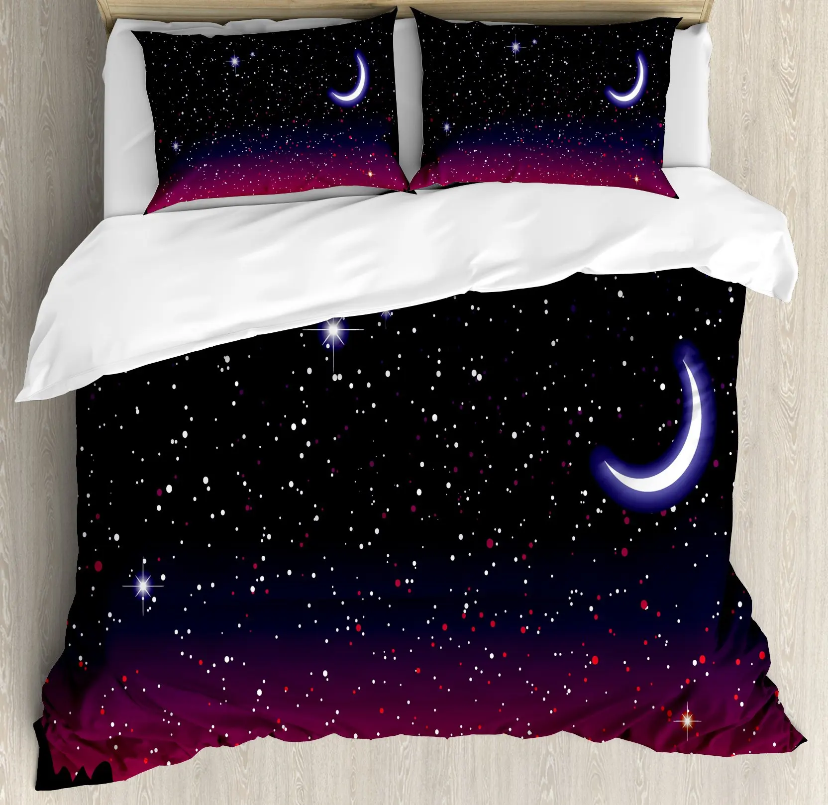 Starry Sky Duvet Cover Colorful Galaxy Outer Space Quilt Cover Glitter Polyester Dream Starry Sky Theme for Bedroom Decorations