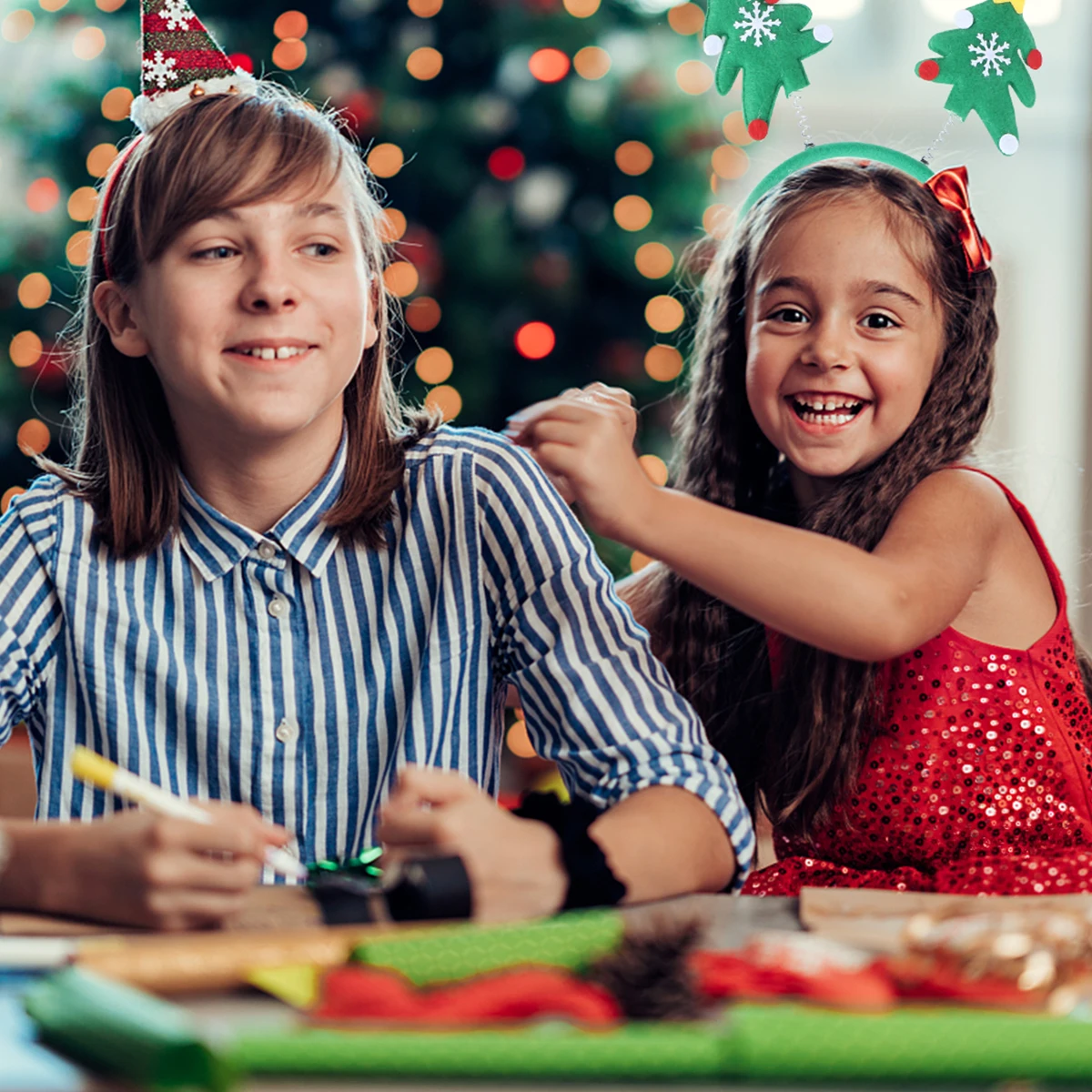 

8Pcs Christmas Hair Hoop Headband for Women Holiday Party Decor Creative Xmas Accessory Festive Hair Band