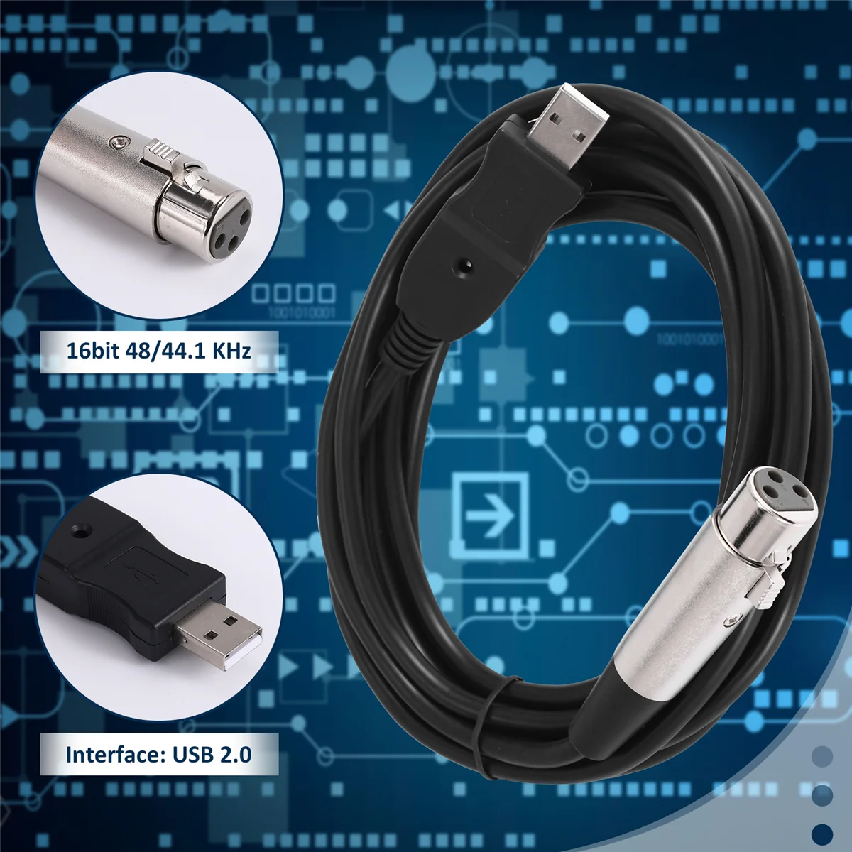 RISEN 3M USB Macho a XLR Hembra Micrófono USB MIC Link Cable Nuevo