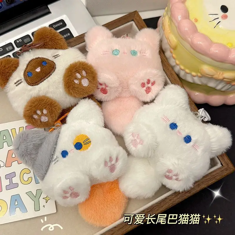 

Kawaii мягкий брелок с маленьким котом, плюшевая сумка, автомобильный кулон, брелок «сделай сам», детские мягкие игрушки в виде животных