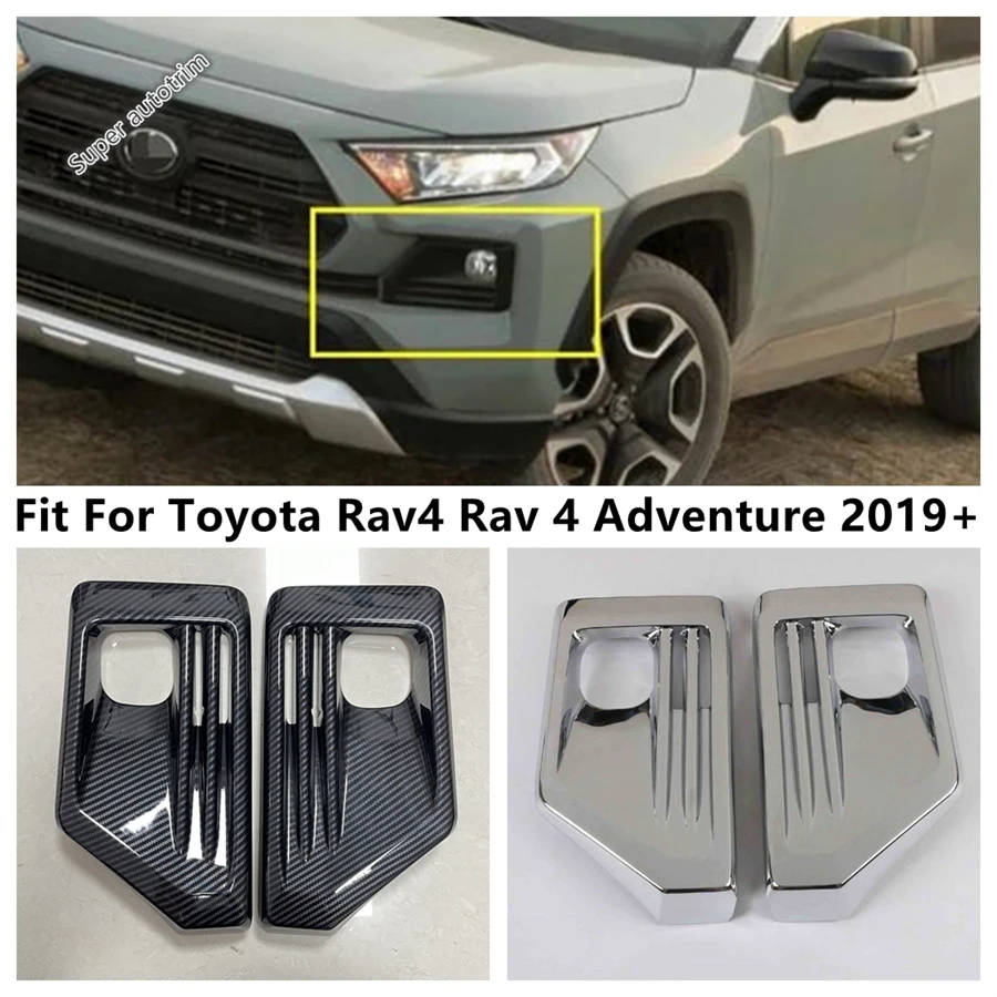 

Car Front Fog Lights Lamps Frame Cover Trim For TOYOTA RAV4 RAV 4 Adventure 2019 2020 2021 ABS Chrome / Carbon Fiber Accessories