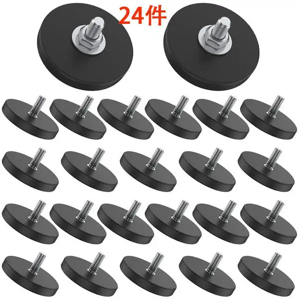 割引-24-個のゴムコーティングされた磁石-169-インチ-30-ポンド-m6-ネオジム取り付け磁石照明用ネジ付きスタッド