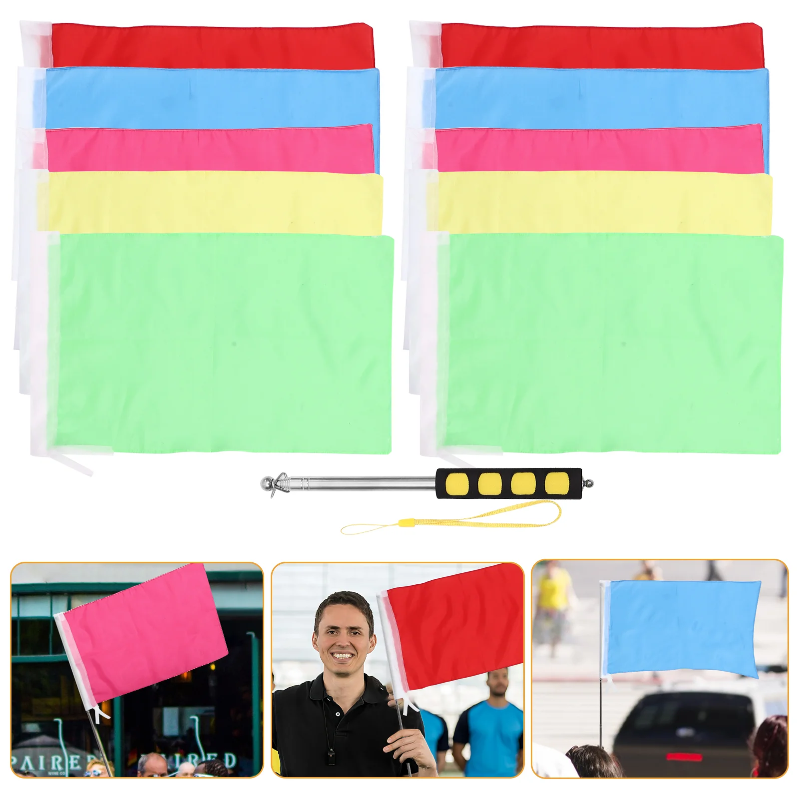 

1 Set of Portable Guide Flag Stainless Steel Flagpole Professional Flag Stick Guider Accessory flag pole