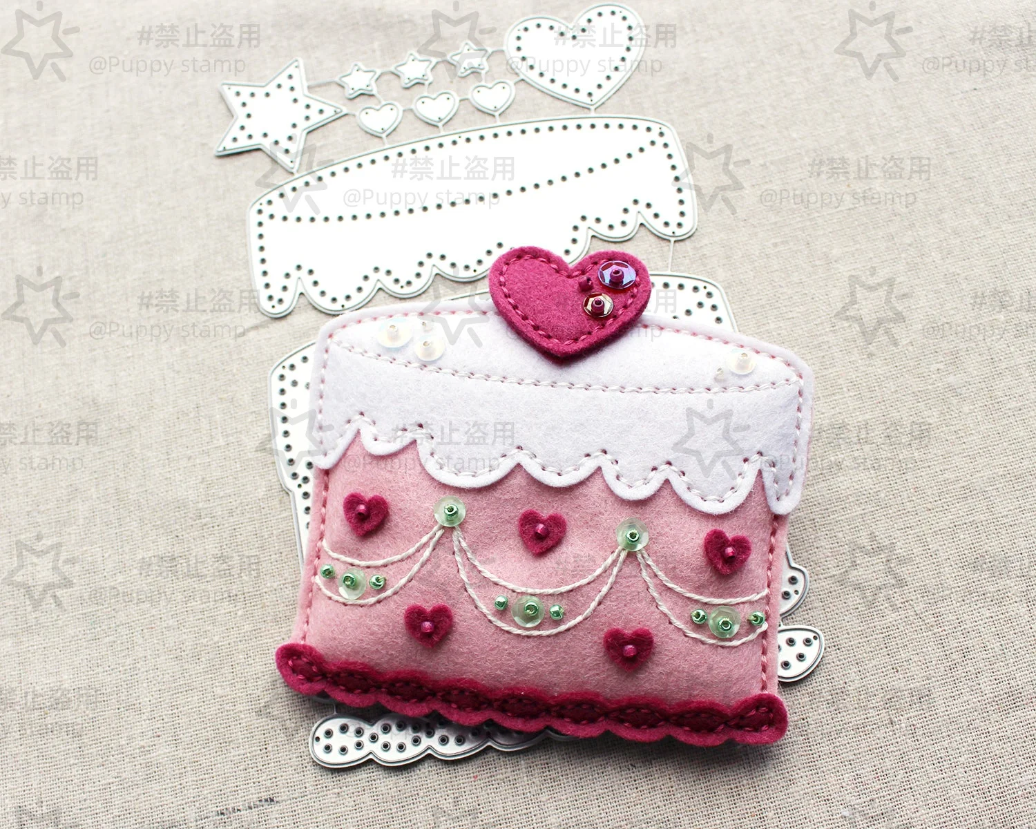 

Sweet Treats Layer Cake Felt Die Metal Cutting Dies for DIY Scrapbook Craft Decoration Embossing Template Supplies Greeting Card