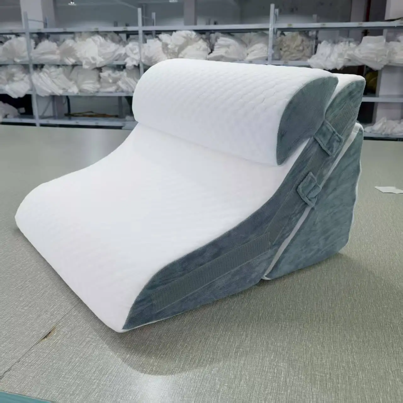 Cross-border hot-selling multi-functional wedge pillow three-piece combination set high-density sponge curved pillow