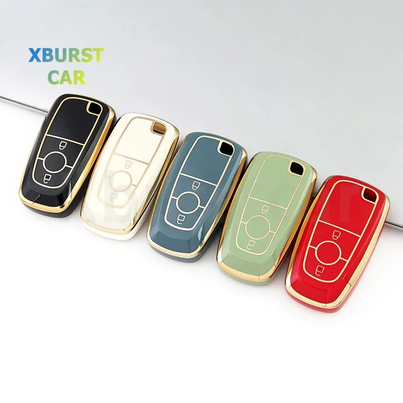 2 Buttons TPU Car Key Case Cover For Ford Edge Fusion Mustang Explorer F150 F250 F350 Ecosport Shell Fob Holder Bag Keyless