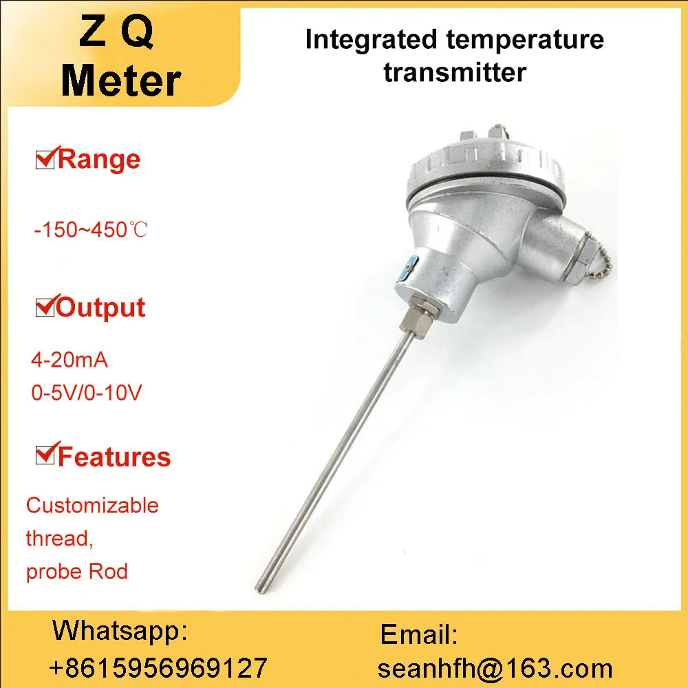 

Integrated temperature transmitter plug-in sensor pt100 thermal resistance explosion-proof temperature probe -150-450