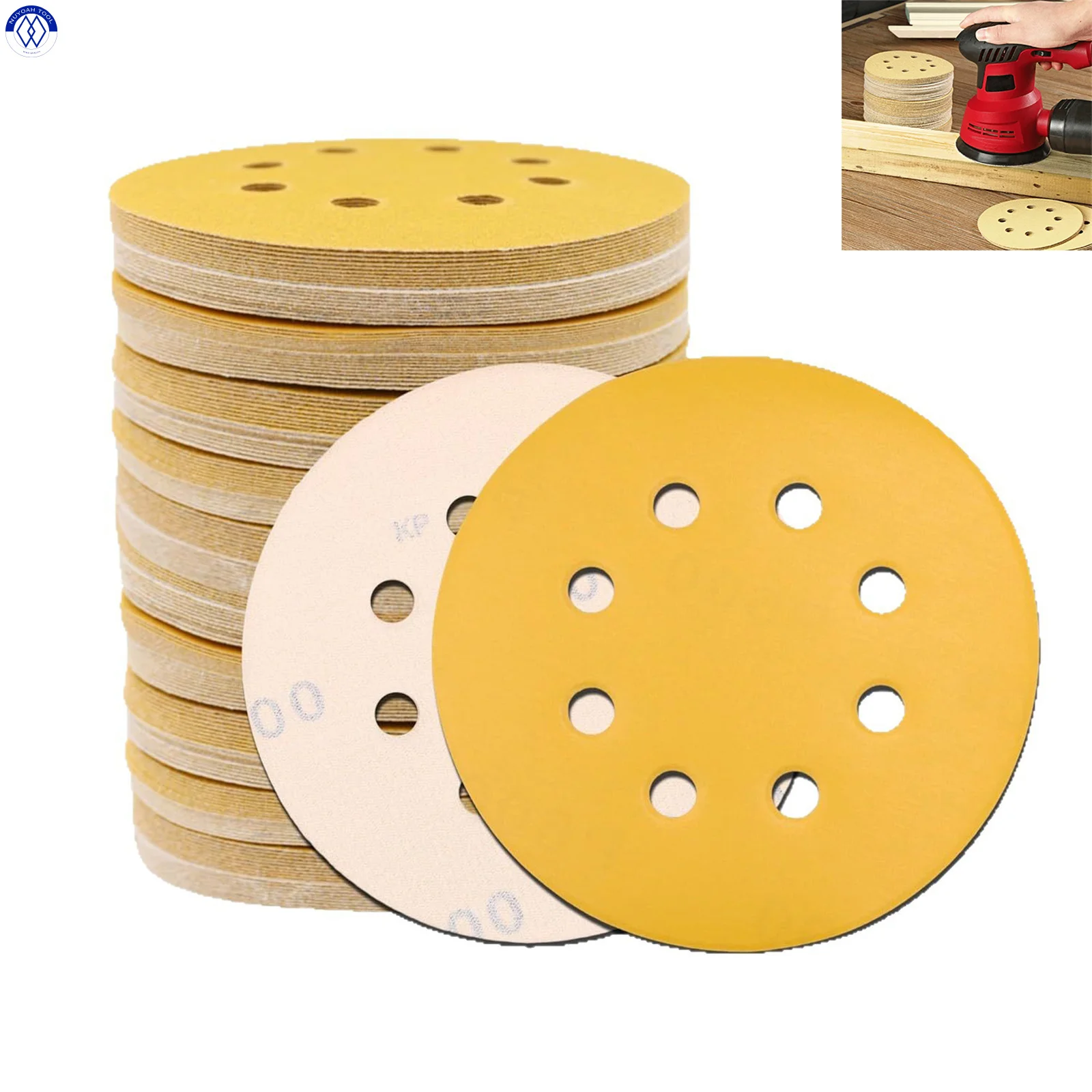 

50Pcs Dry Sandpaper Self-adhesive Disc Sandpapers Automotive Polishing Disc Sandpapers For Mechanics Hardware Area Derusting