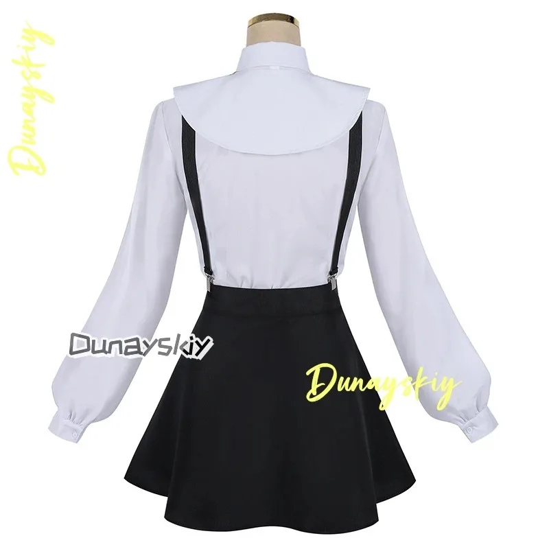 

CyAlina Clover Cosplay Costume Anime Guild Receptionist Solo Boss JK Suit White Shirt Black Skirt Bows Headdress Women Girls Par