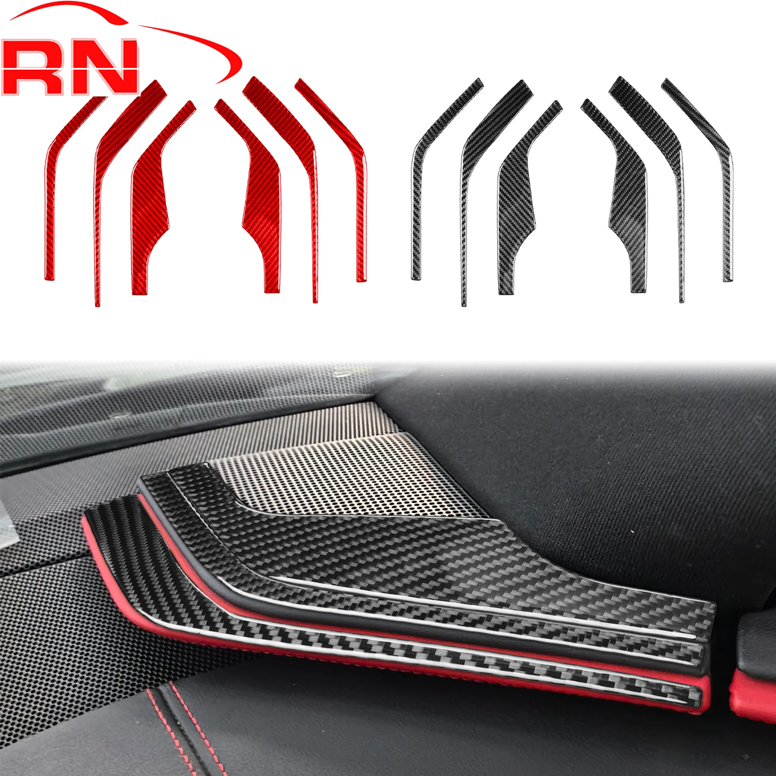 

For Chevrolet Corvette C8 2020-2024 Modified Carbon Fiber Car Interior A-pillar Horn Accessories Interior Decorative Sticker