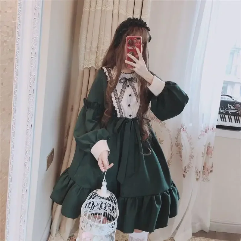 2024 Summer Lolita Skirt Soft Girl Skirt Ruffle Edge Japanese Dress Women's Student Cute Women's Clothing