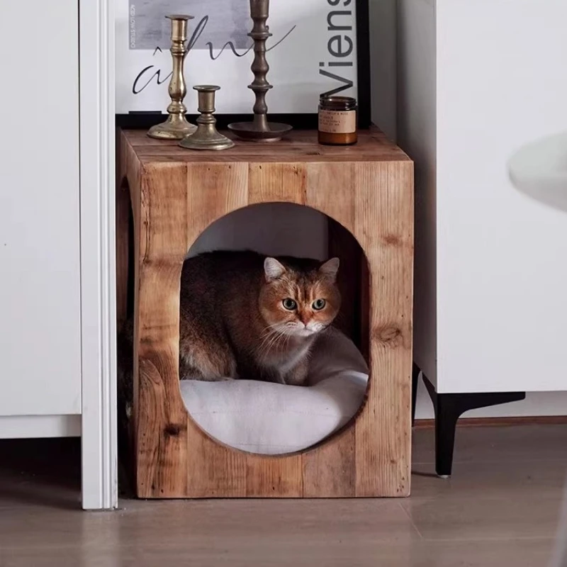 

Coffee table, cat nest, sofa side table, solid wood square table, bedside table