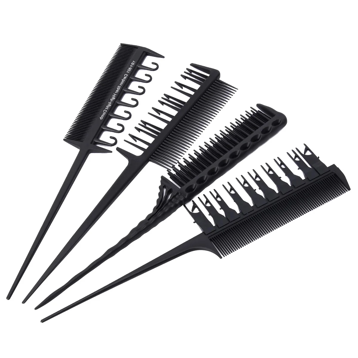 

4pcs Hair Tint Comb Set Professional Salon Grade Styling Tool For Highlights Dyeing Backcombing Un-Breakable Heat Resistant
